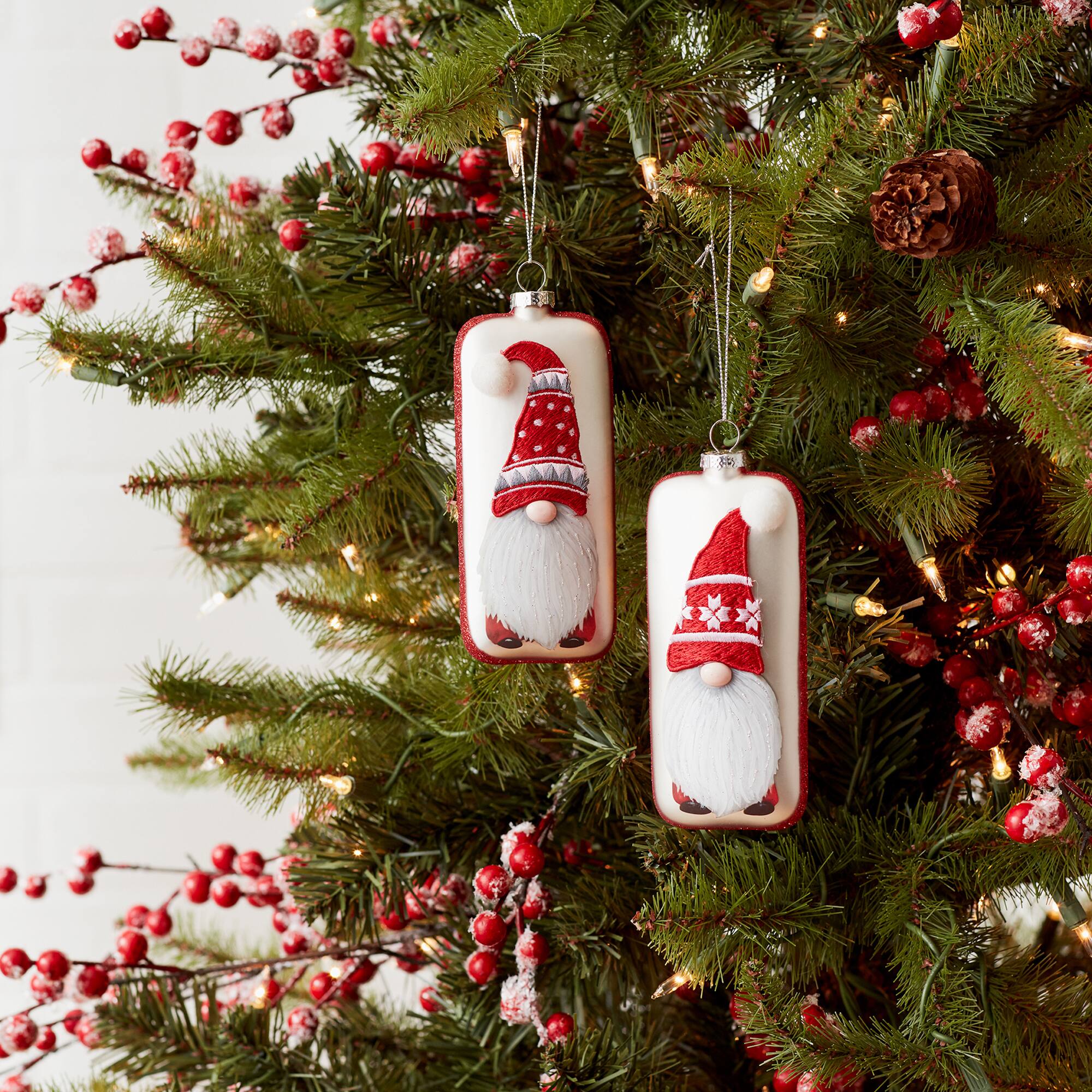 12ct. 6" Gnome Glass Ornaments
